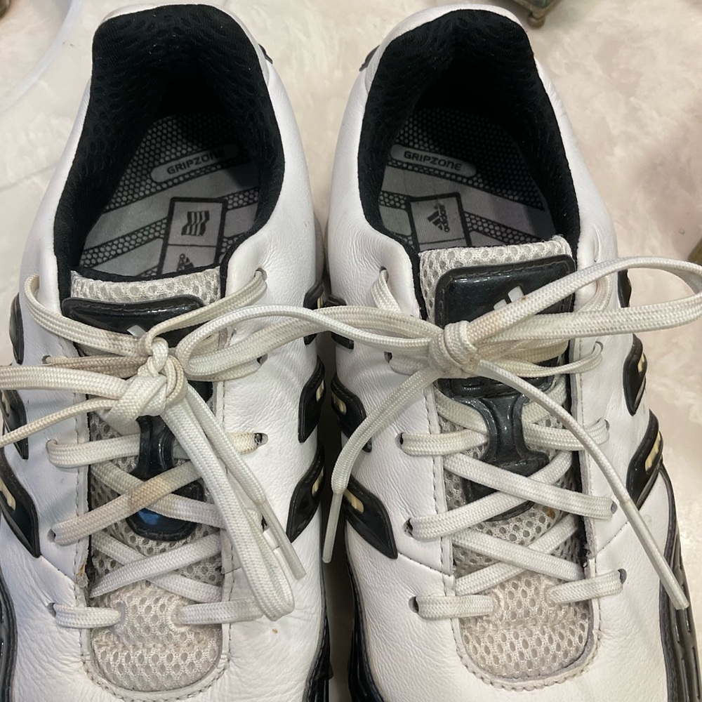 Adidas Grip Zone Golf Shoes, Men’s Size 12, Leather, Black & White - Picture 3 of 13